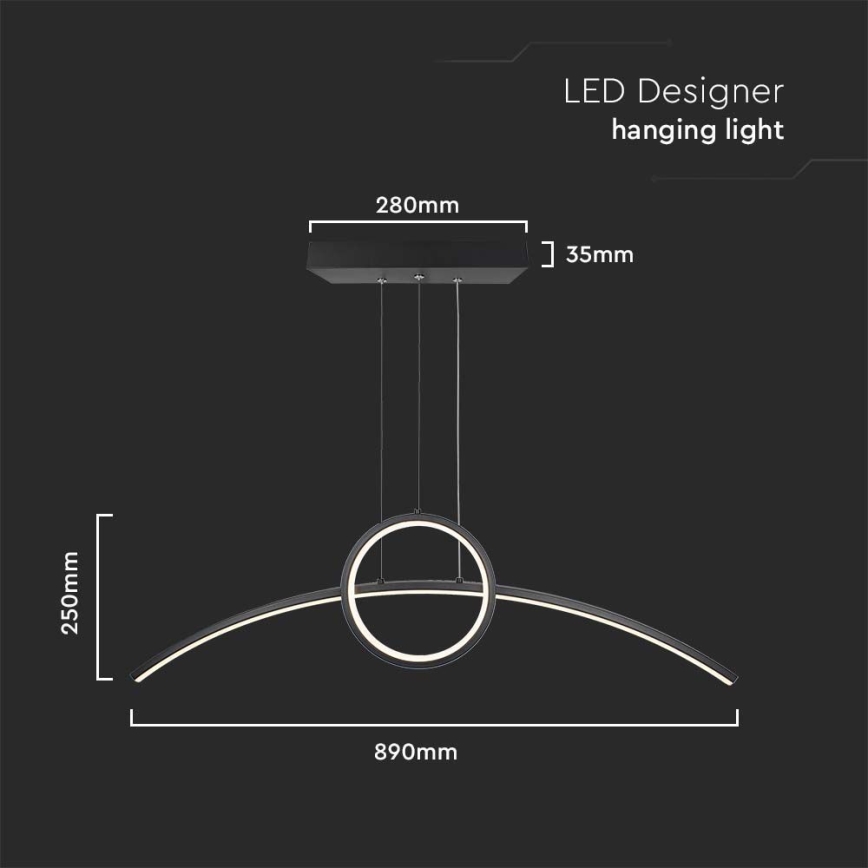 LED Lühter LED/30W/230V 4000K must
