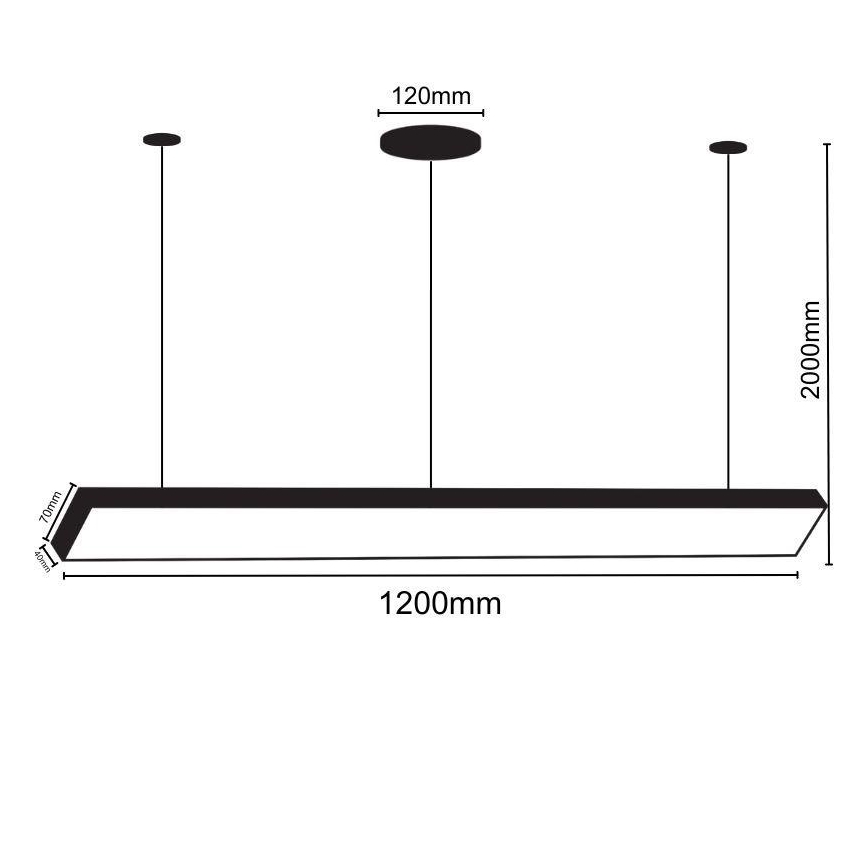 LED Lühter LED/32W/230V 4000K d. 120 cm must