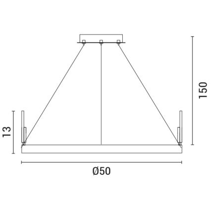 LED Lühter LED/35W/230V 3000K kuldne