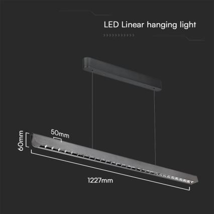 LED Lühter LED/36W/230V 3000/4000/6400K antratsiit