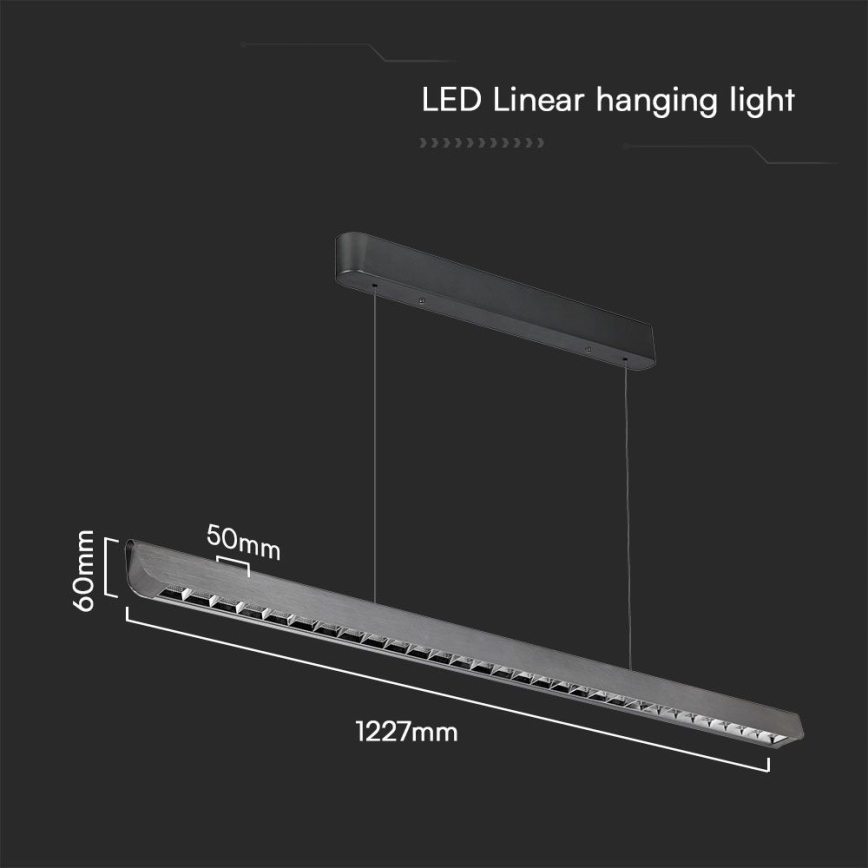 LED Lühter LED/36W/230V 3000/4000/6400K antratsiit