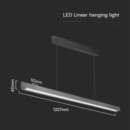 LED Lühter LED/36W/230V 3000/4000/6400K antratsiit