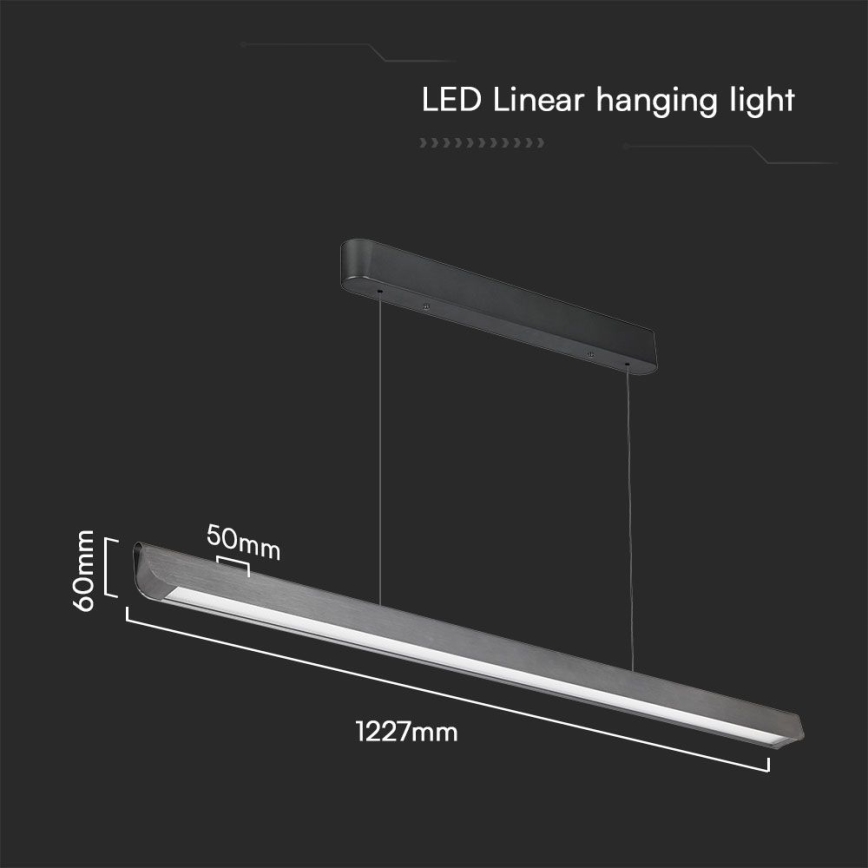 LED Lühter LED/36W/230V 3000/4000/6400K antratsiit
