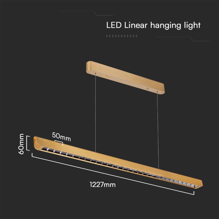 LED Lühter LED/36W/230V 3000/4000/6400K kuldne