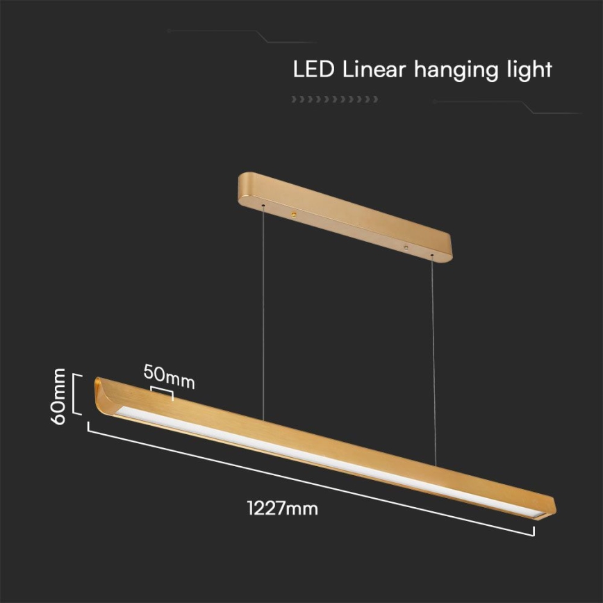 LED Lühter LED/36W/230V 3000/4000/6400K kuldne