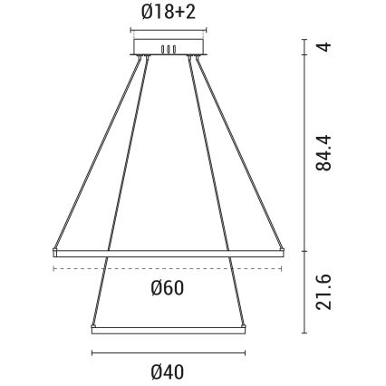 LED Lühter LED/37W/230V 3000K must