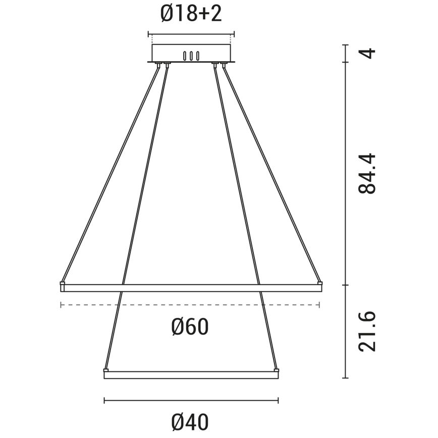LED Lühter LED/37W/230V 3000K must