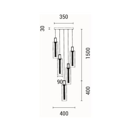 LED Lühter LED/38W/230V 3000K