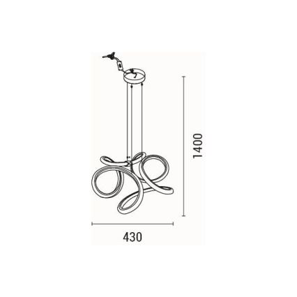 LED Lühter LED/38W/230V 3000K