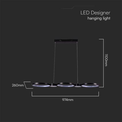 LED Lühter LED/38W/230V 4000K must