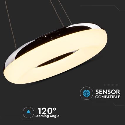 LED Lühter LED/40W/230V 3000K d. 40 cm läikiv kroom
