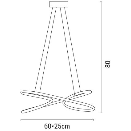 LED Lühter LED/40W/230V 4000K must