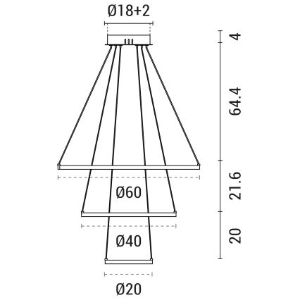 LED Lühter LED/42W/230V 3000K must