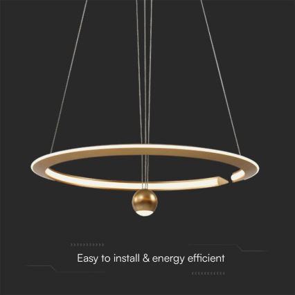 LED Lühter LED/45W/230V 4000K d. 62 cm kuldne
