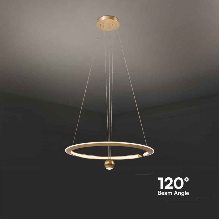 LED Lühter LED/45W/230V 4000K d. 62 cm kuldne