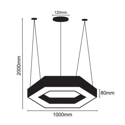 LED Lühter LED/50W/230V 4000K d. 100 cm