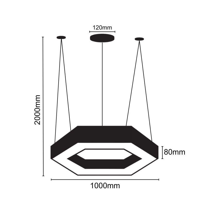 LED Lühter LED/50W/230V 4000K d. 100 cm