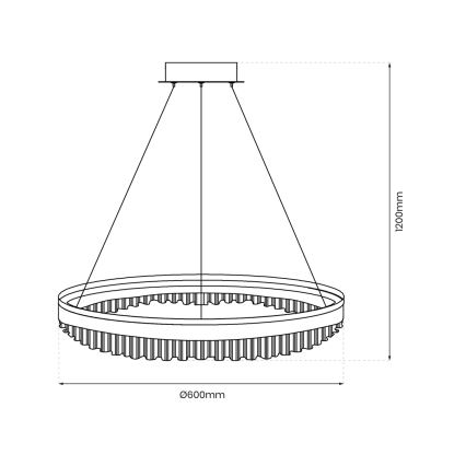 LED Lühter LED/52W/230V d. 60 cm kuldne