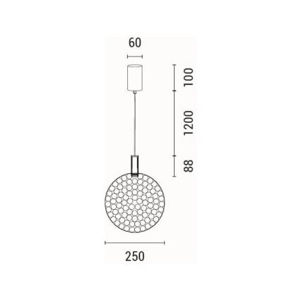 LED Lühter LED/6,3W/230V 3000K kuldne d. 25 cm