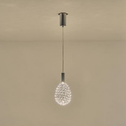 LED Lühter LED/6,3W/230V 3000K läikiv kroom d. 14 cm