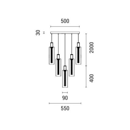 LED Lühter LED/60W/230V 3000K