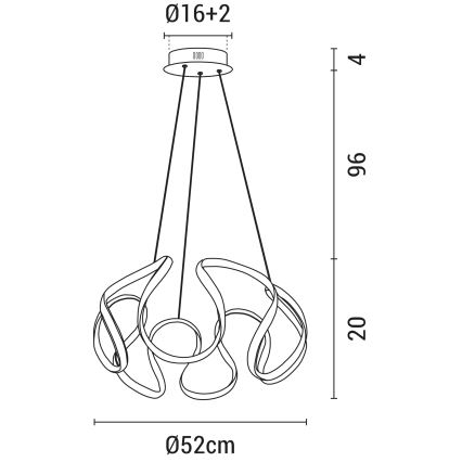 LED Lühter LED/60W/230V 3000K must