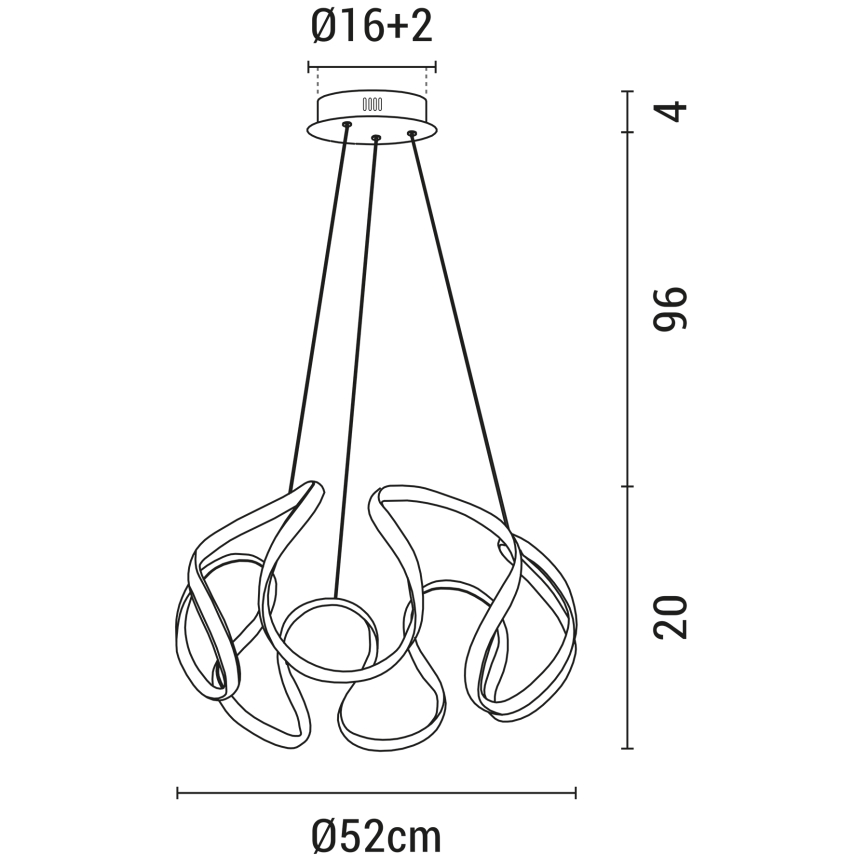 LED Lühter LED/60W/230V 3000K must