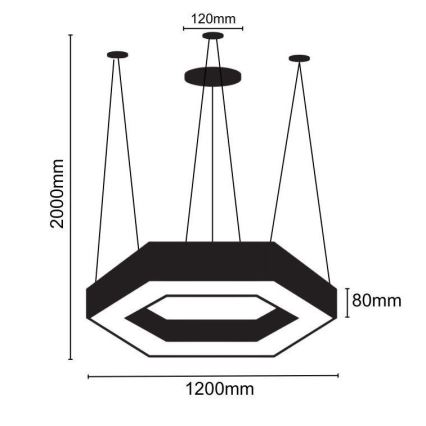LED Lühter LED/60W/230V 4000K d. 120 cm