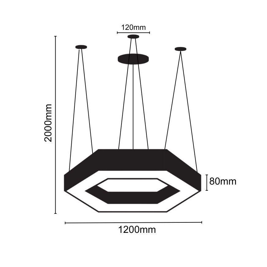 LED Lühter LED/60W/230V 4000K d. 120 cm