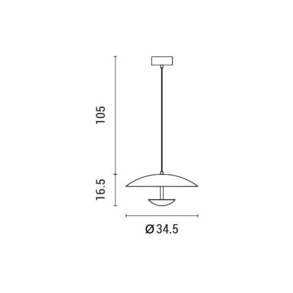 LED Lühter LED/7W/230V 3000K d. 34,5 cm