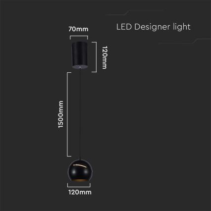 LED Lühter LED/8,5W/230V 3000K must