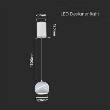 LED Lühter LED/8,5W/230V 3000K valge