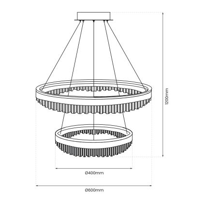 LED Lühter LED/85W/230V d. 60 cm kuldne