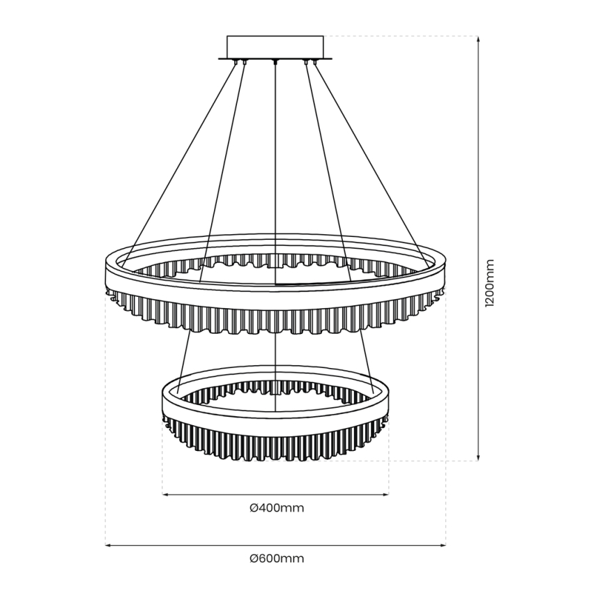 LED Lühter LED/85W/230V d. 60 cm kuldne