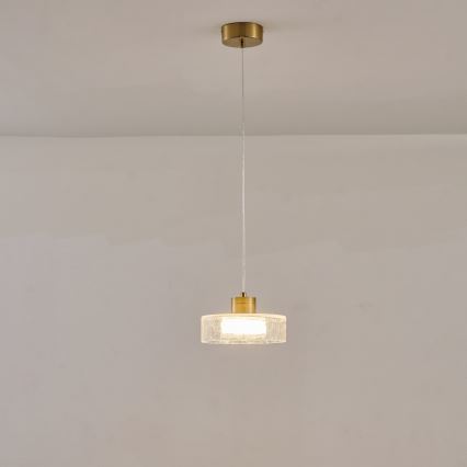 LED Lühter LED/8W/230V 3000K kuldne/läbipaistev pr. 20 cm