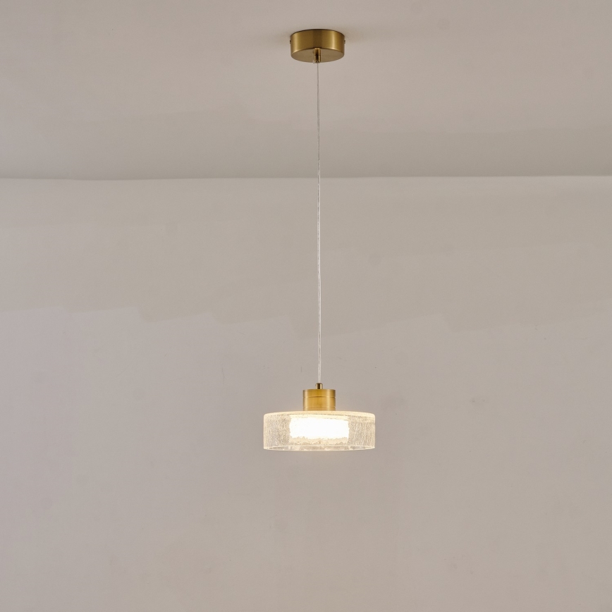 LED Lühter LED/8W/230V 3000K kuldne/läbipaistev pr. 20 cm