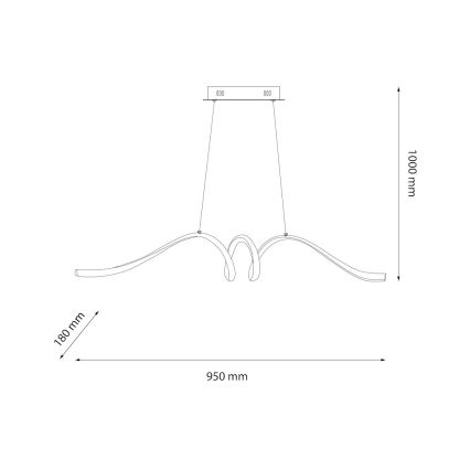 LED Lühter LOOP LED/28W/230V must