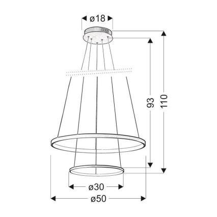 LED Lühter LUNE LED/40W/230V