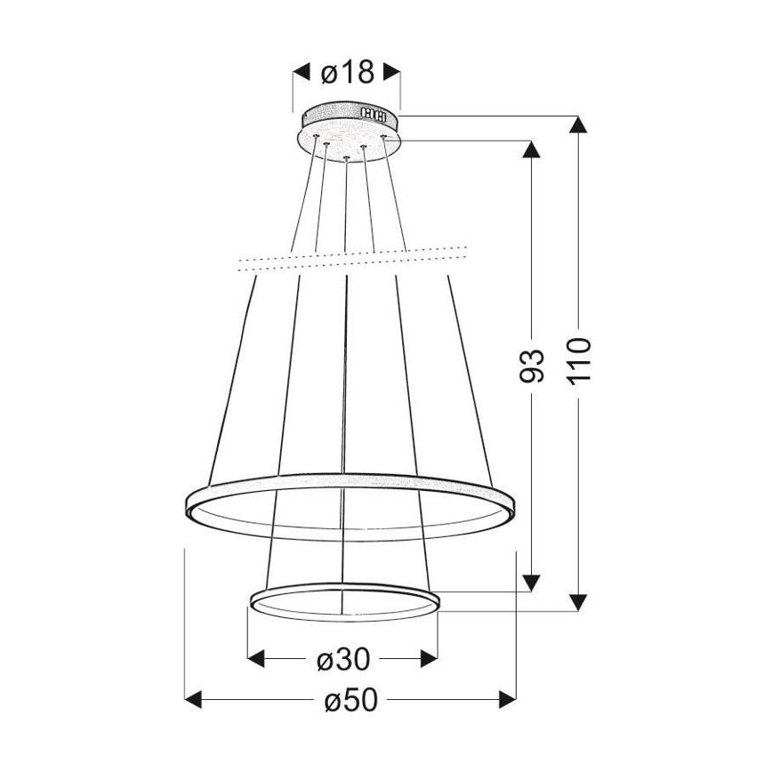LED Lühter LUNE LED/40W/230V