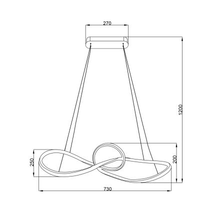 LED Lühter MARCO LED/42W/230V läikiv kroom