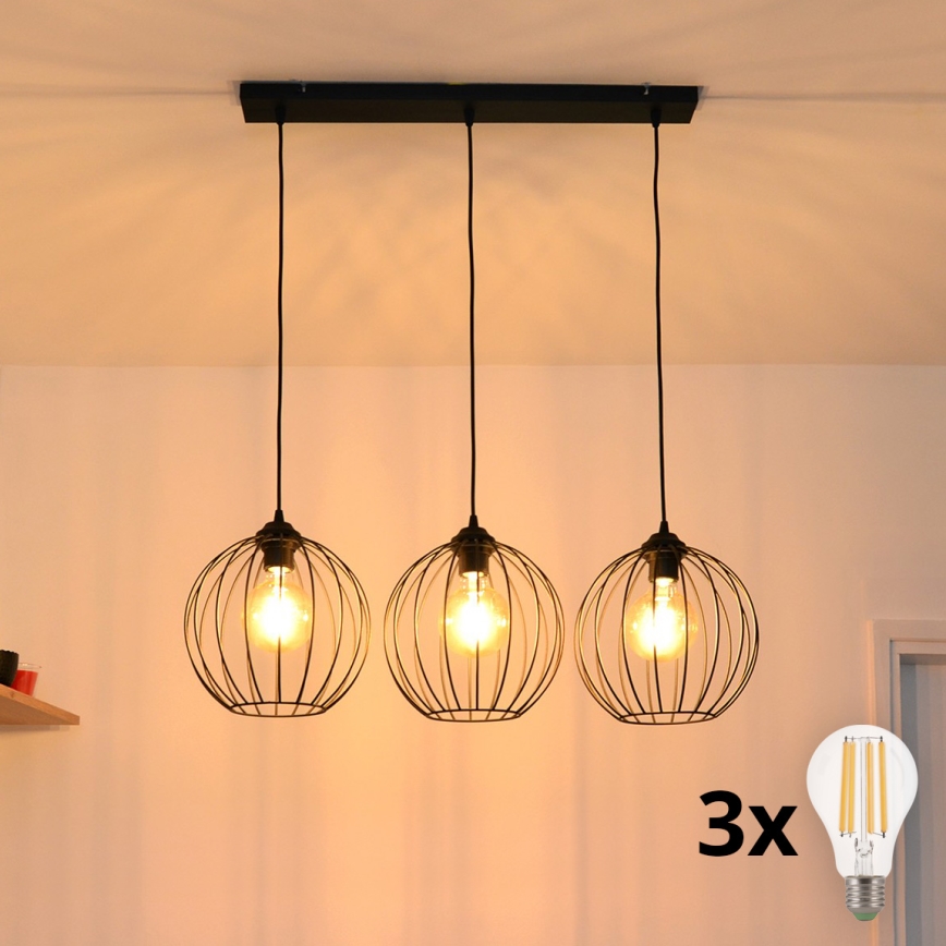 LED Lühter MERCURE 3xE27/15W/230V