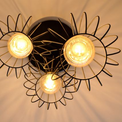 LED Lühter MERCURE 3xE27/15W/230V ø 50 cm must