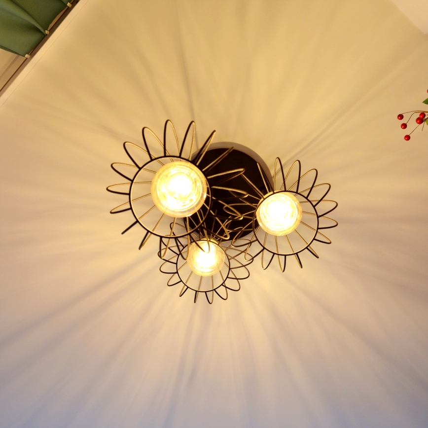 LED Lühter MERCURE 3xE27/15W/230V ø 50 cm must