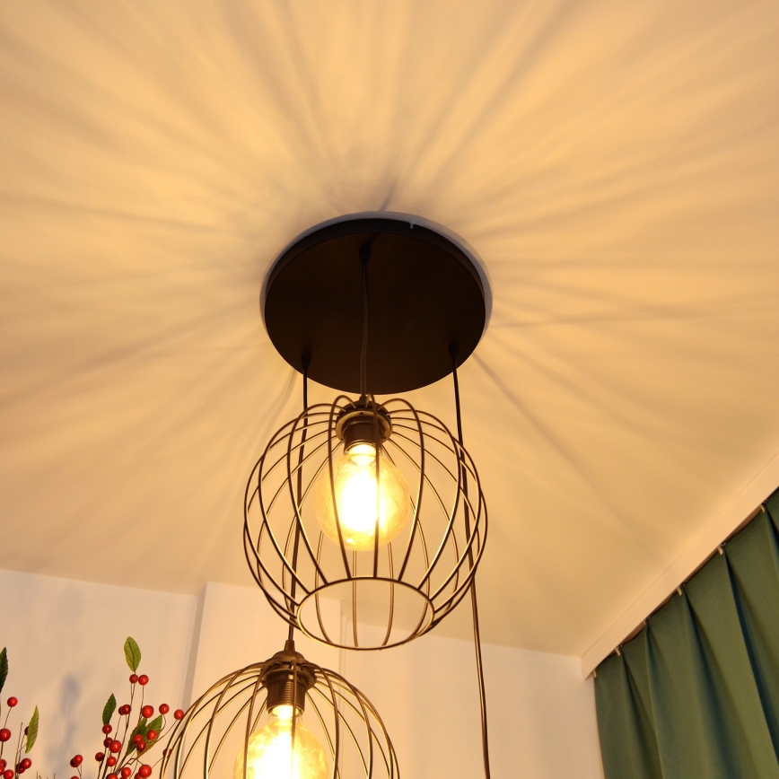 LED Lühter MERCURE 3xE27/15W/230V ø 50 cm must