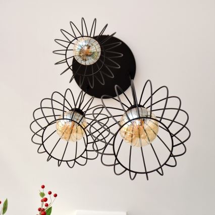 LED Lühter MERCURE 3xE27/15W/230V ø 50 cm must