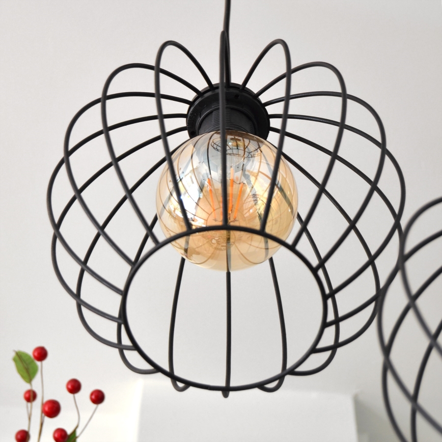 LED Lühter MERCURE 3xE27/15W/230V ø 50 cm must