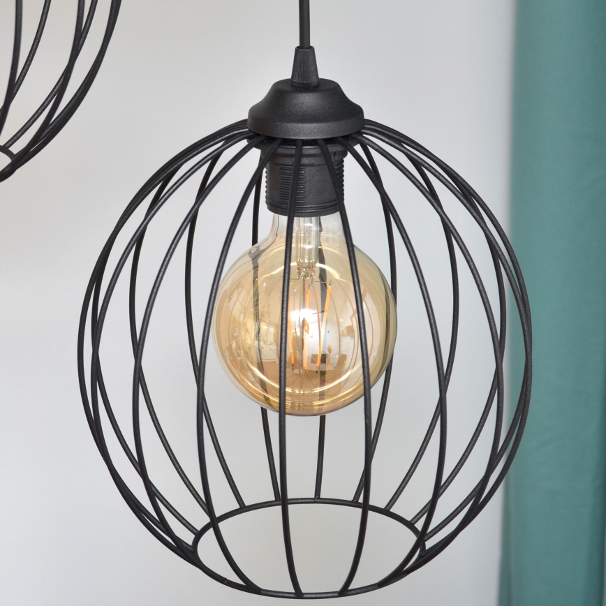 LED Lühter MERCURE 3xE27/15W/230V ø 50 cm must