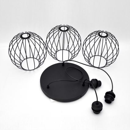 LED Lühter MERCURE 3xE27/15W/230V ø 50 cm must
