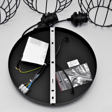 LED Lühter MERCURE 3xE27/15W/230V ø 50 cm must