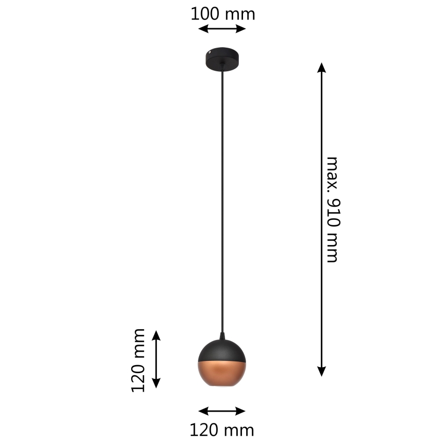 LED Lühter MIDWAY 1xGU10/4,8W/230V must/vask